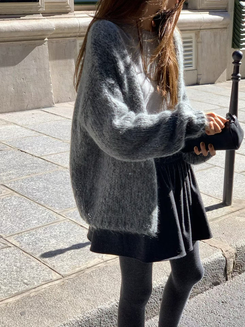 Grain mohair cardigan