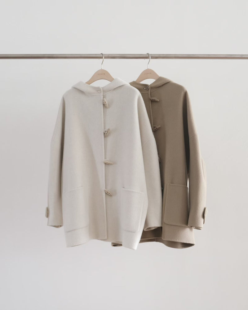 Handmade hoodie cashmere duffle coat