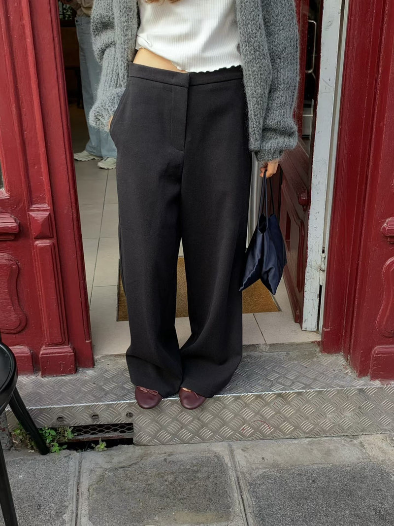 Wool maxi slacks