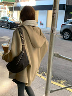 Handmade hoodie cashmere duffle coat
