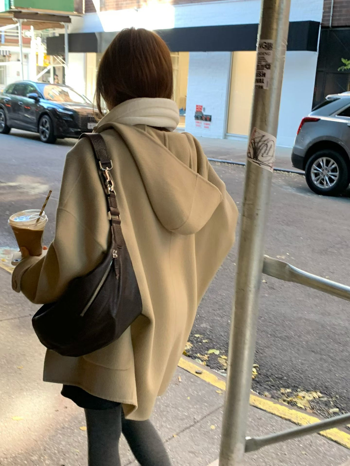 Handmade hoodie cashmere duffle coat