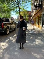 Handmade lene wool long coat