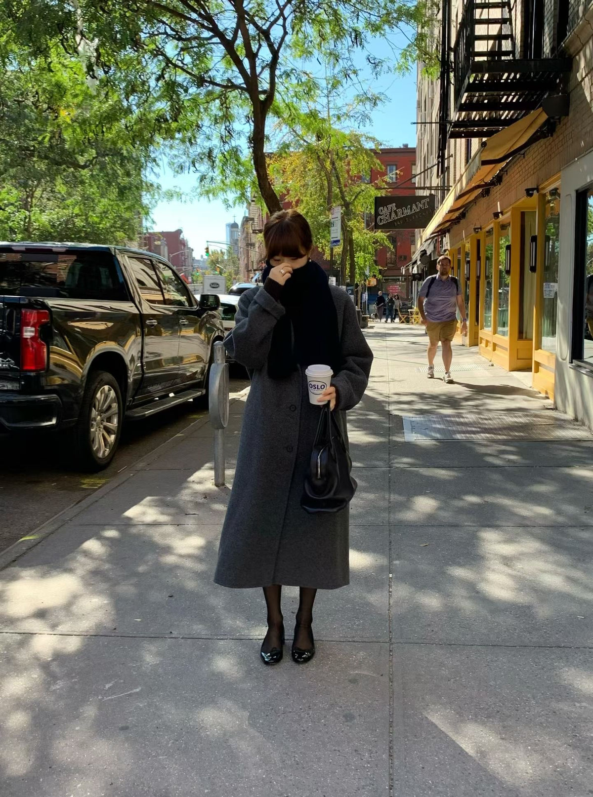 Handmade lene wool long coat