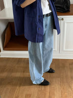 Autumn light denim pants