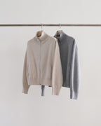 High neck zip-up cardigan