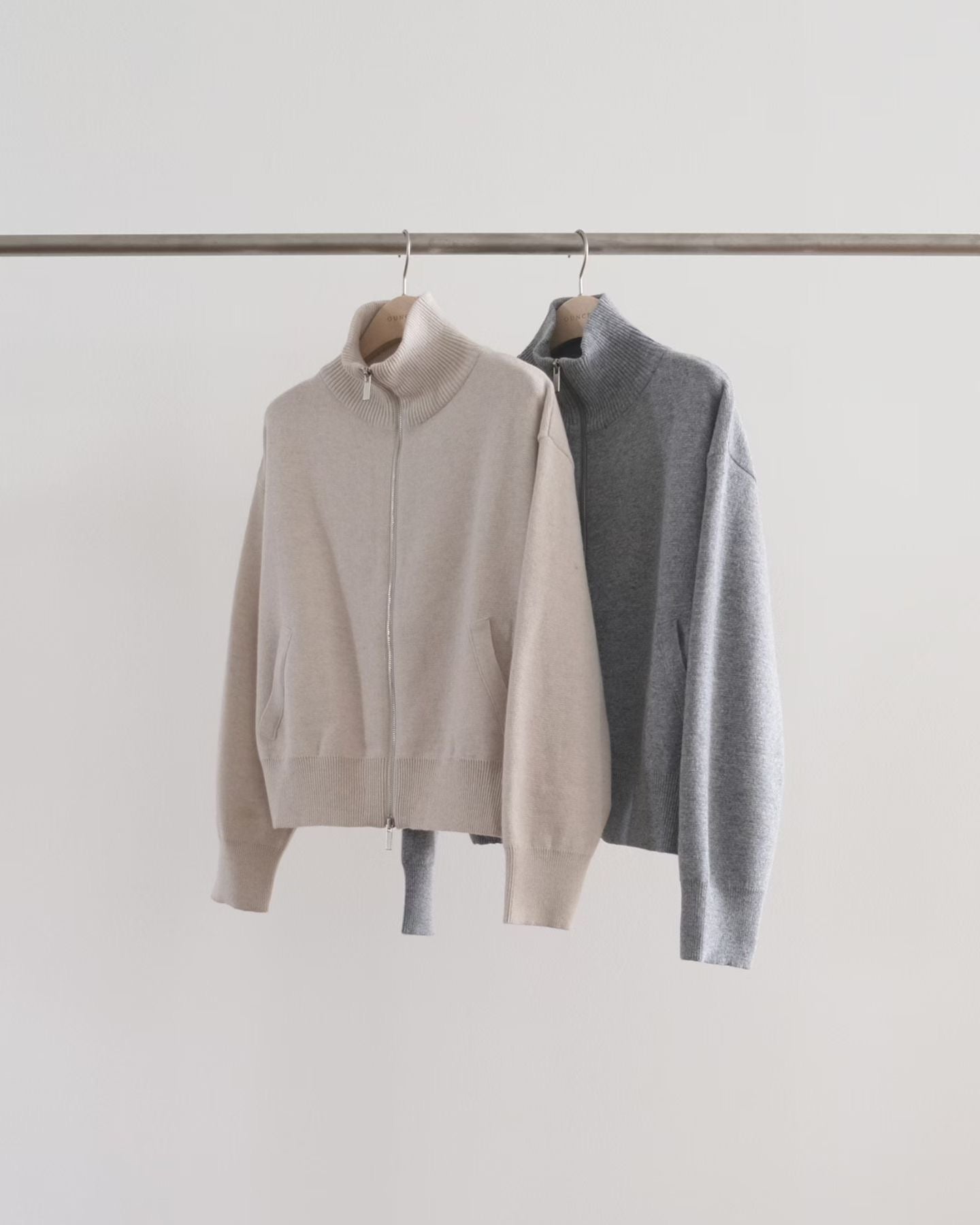 High neck zip-up cardigan