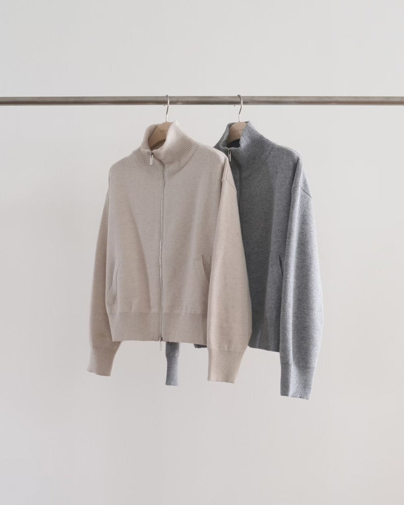 High neck zip-up cardigan