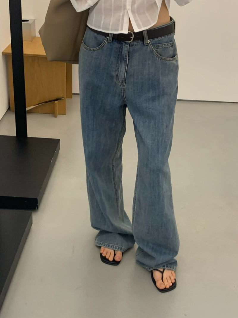 [Instock] Claire slub denim pants
