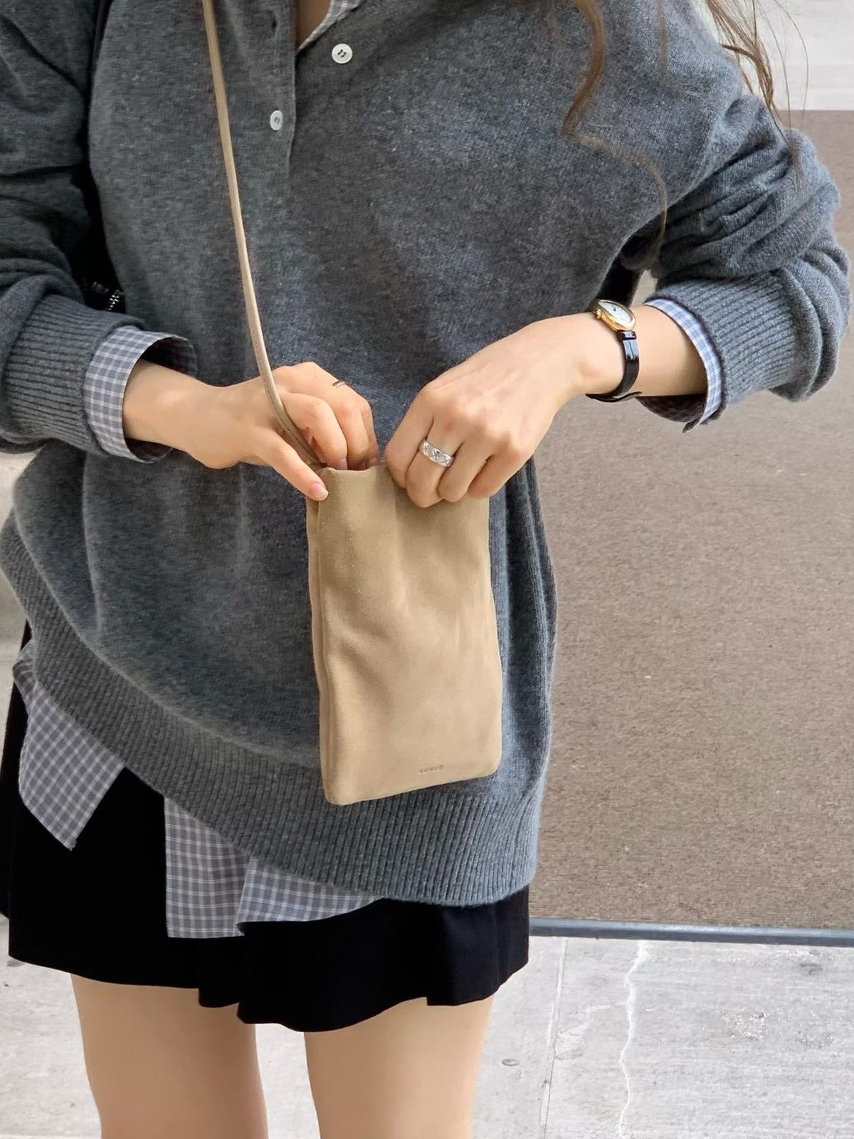 Cash collar knit