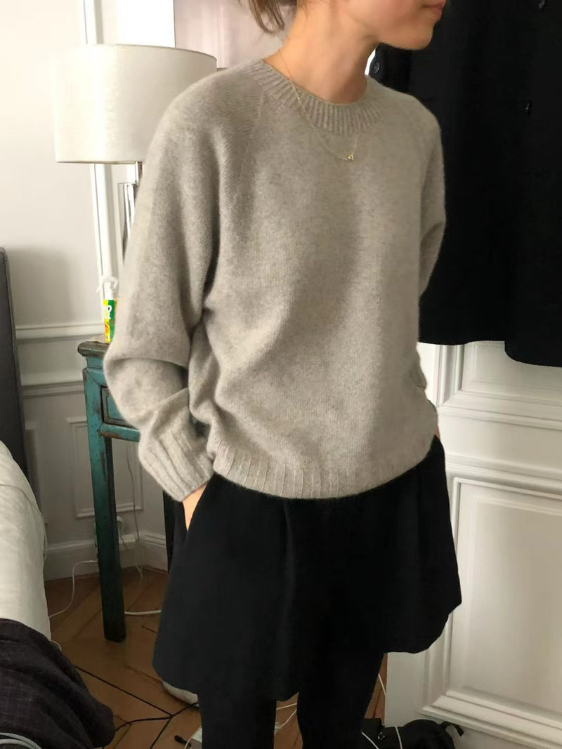 Cashmere basic pullover knit
