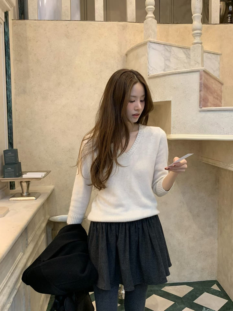 Luiet raccoon cashmere v knit