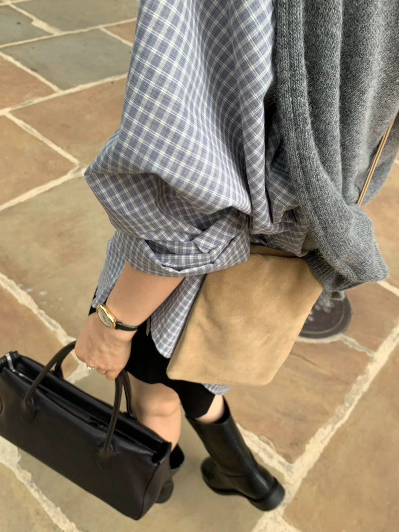Marron check shirt