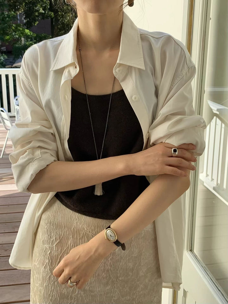 Layered raccoon sleeveless knit