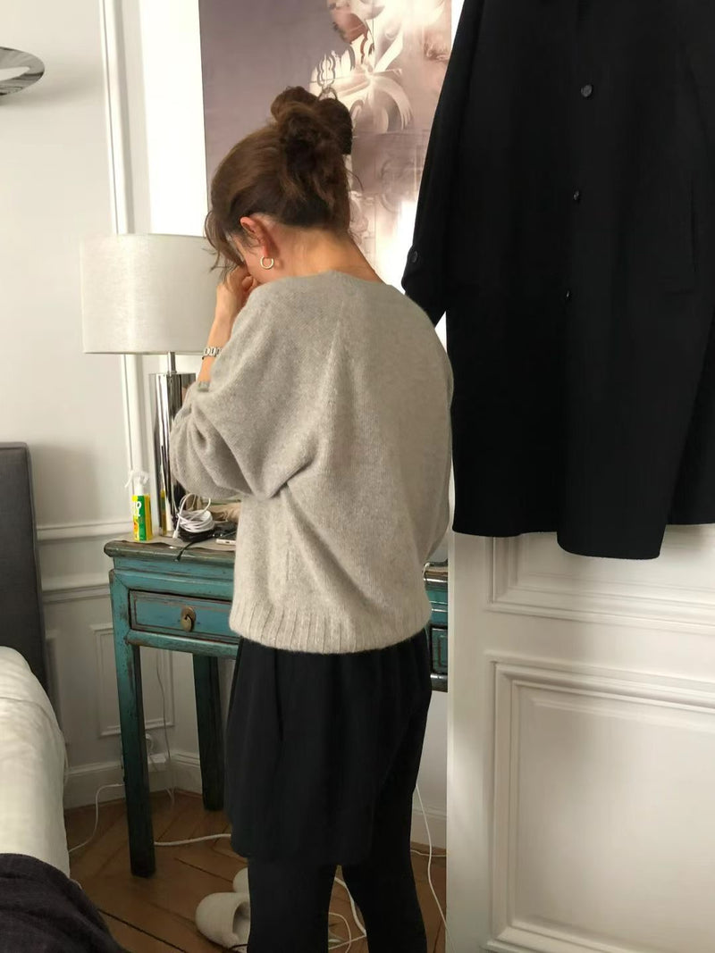 Cashmere basic pullover knit