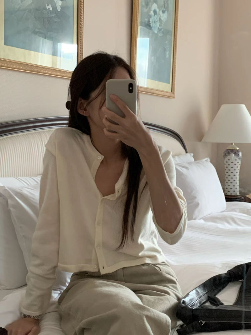 Wool silk cardigan