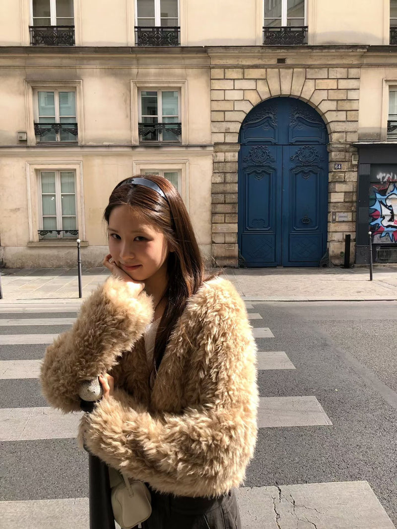 Hairy fur jacket