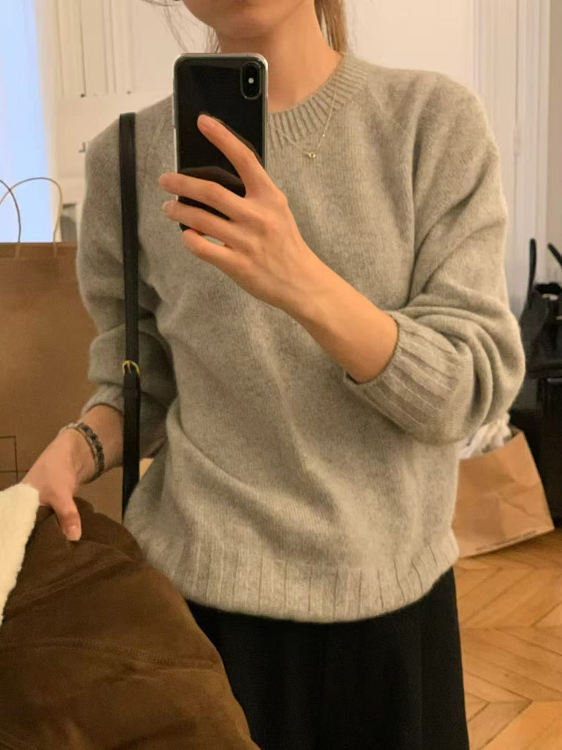 Cashmere basic pullover knit
