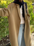 Handmade lene wool long coat