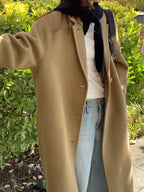 Handmade lene wool long coat