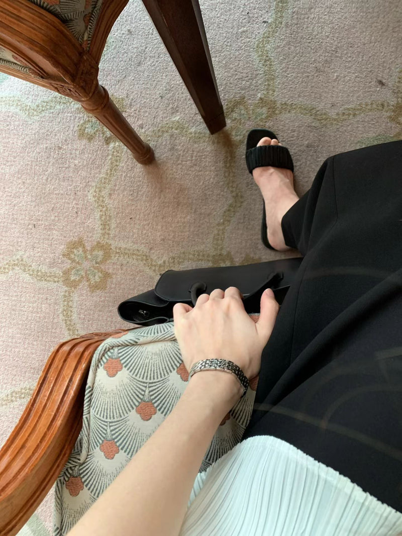 Lea satin shirring sandal