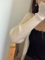 Ecru golgi v cardigan