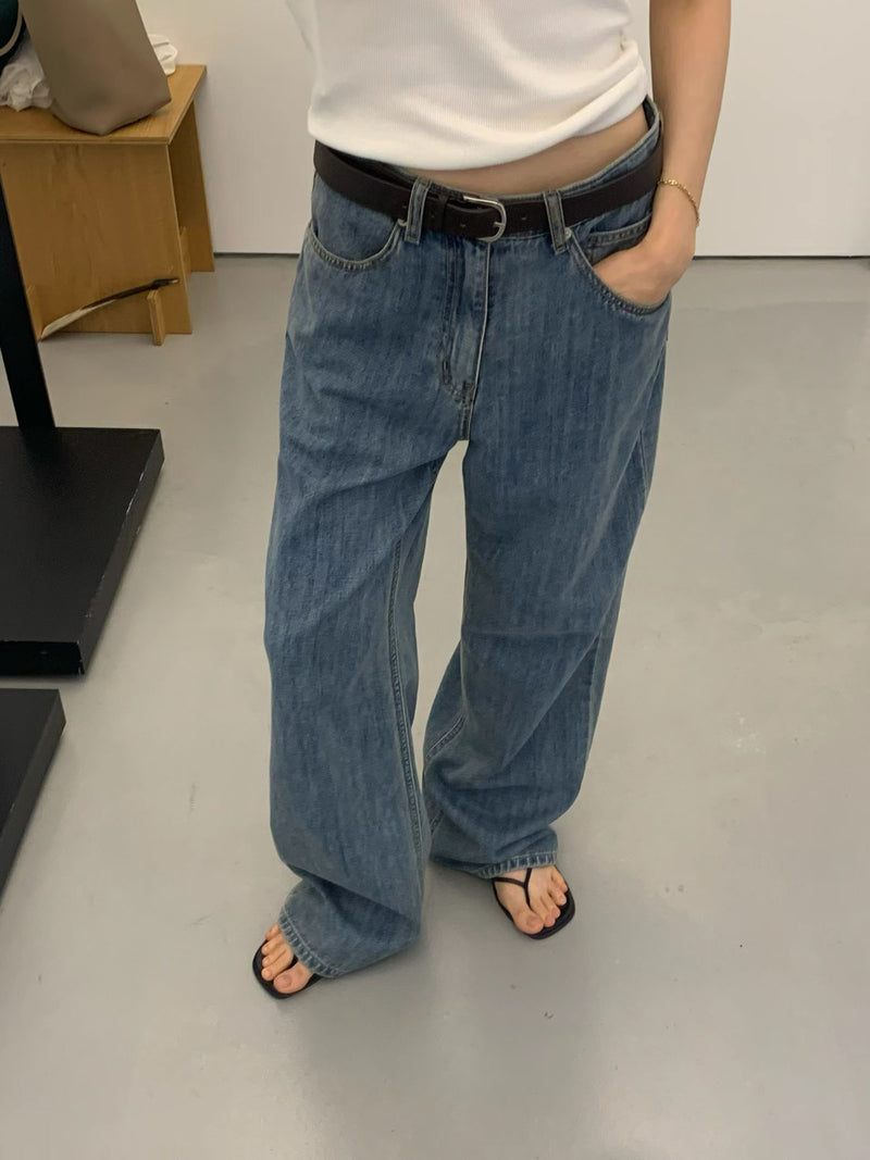 [Instock] Claire slub denim pants