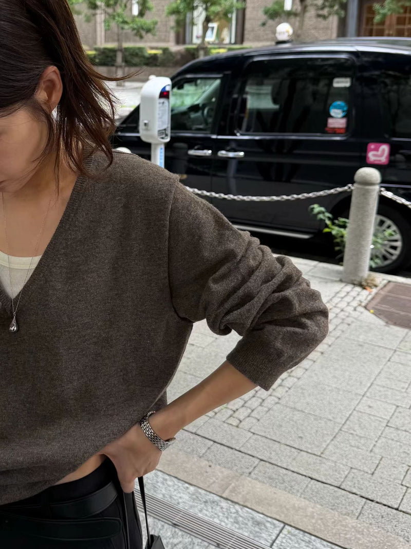 Ain v wholegarment knit