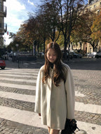 Handmade cony cashmere raglan coat