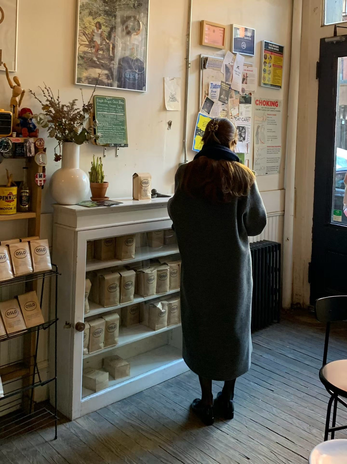 Handmade lene wool long coat