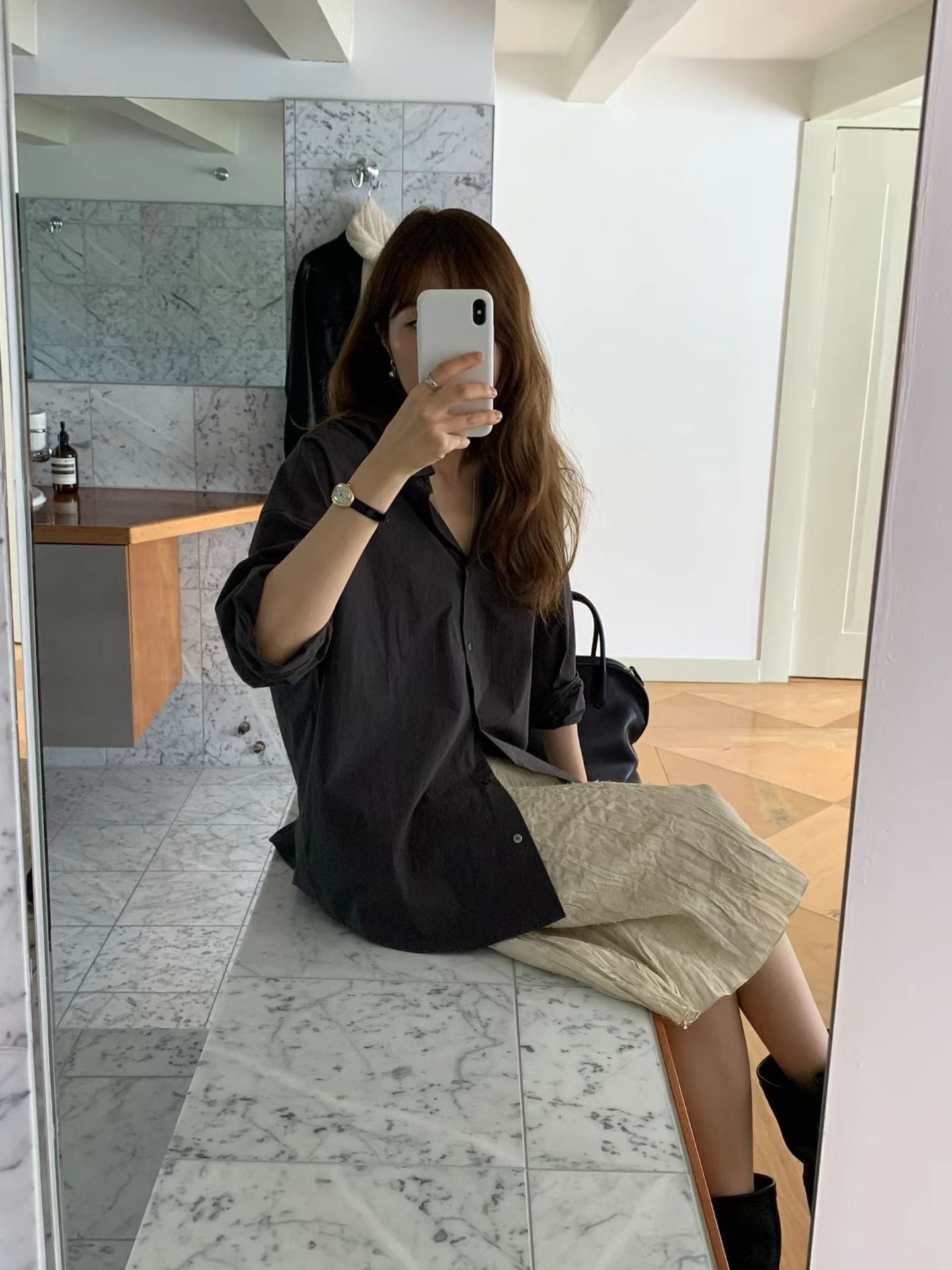 Sepia pleats skirt