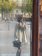 Handmade cony cashmere raglan coat