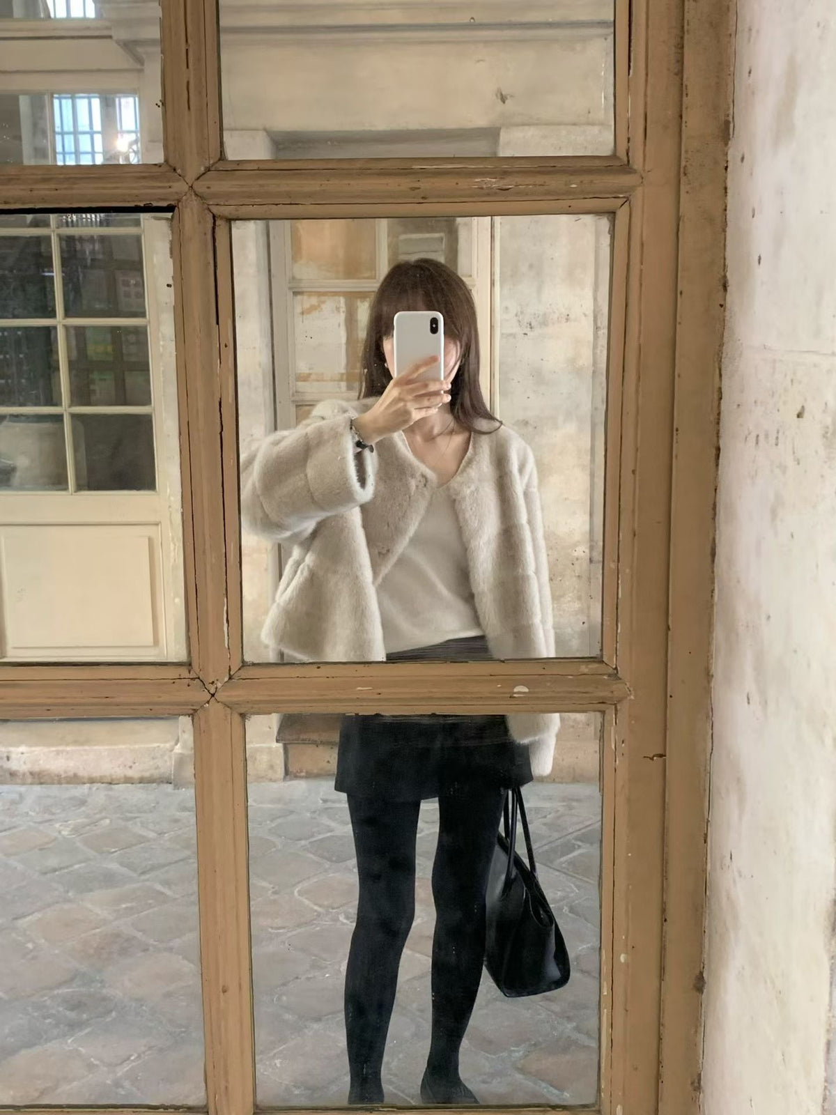 Sage minc fur jacket