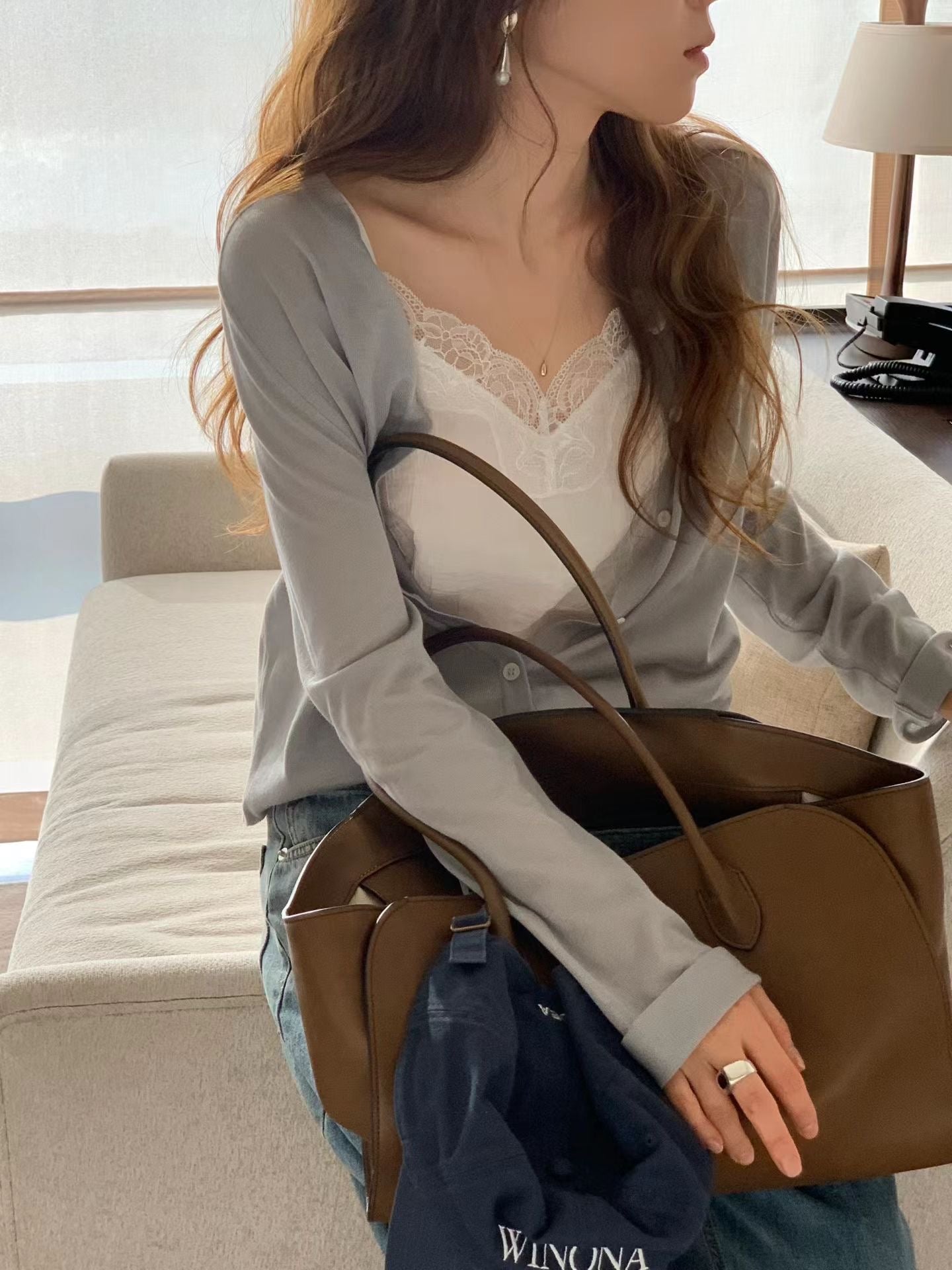 [Instock] Camisole lace blouse (ivory)