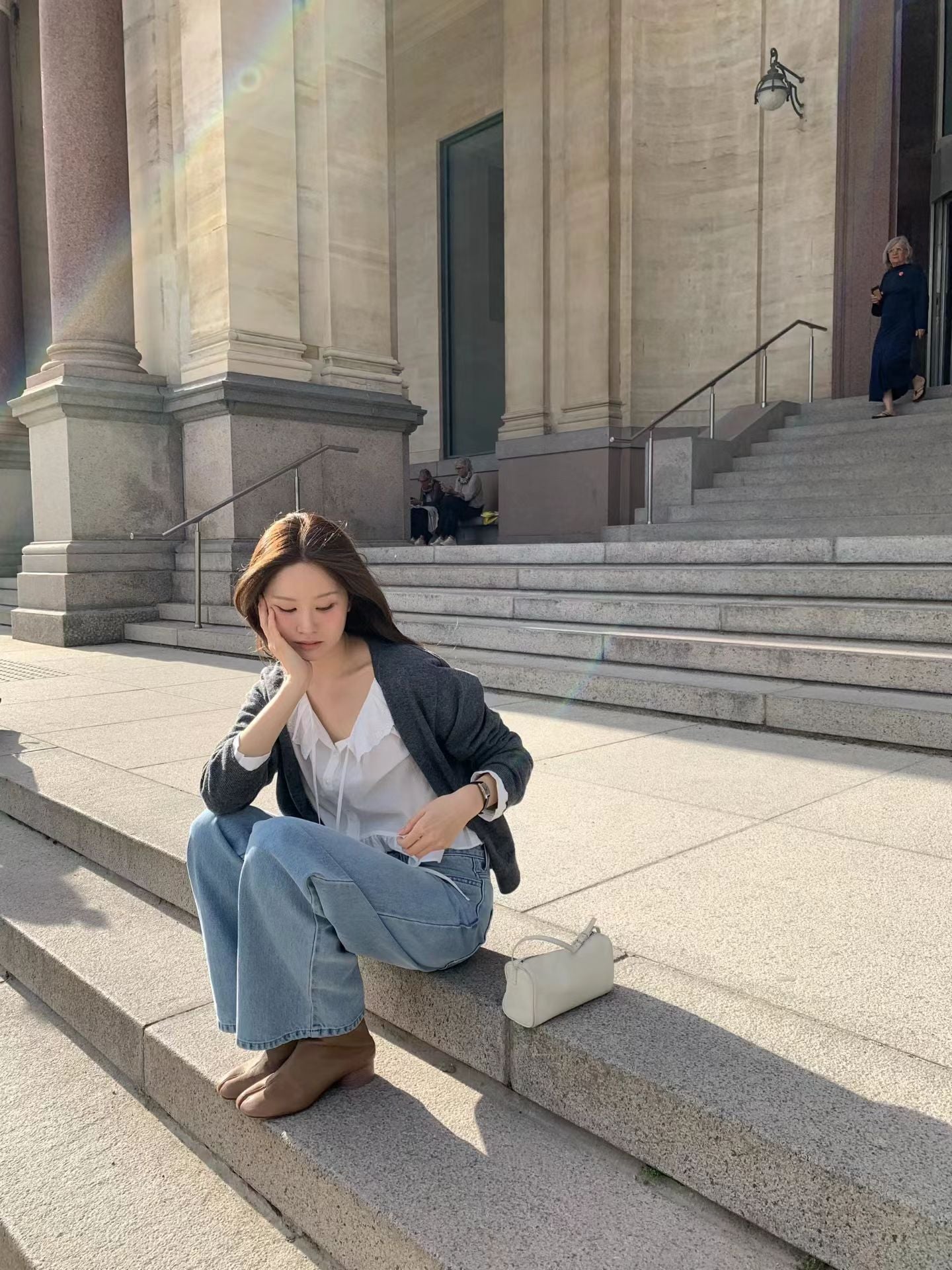 Autumn light denim pants