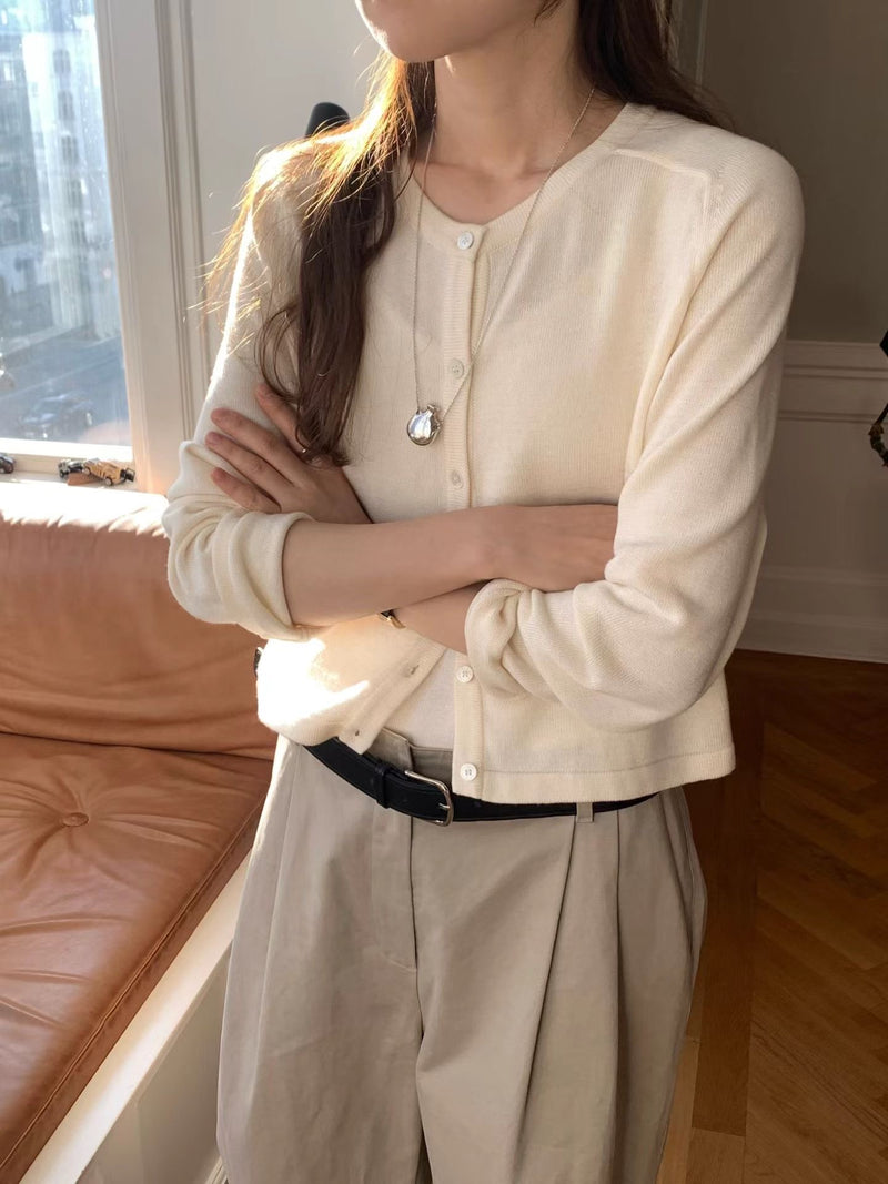 Wool silk cardigan