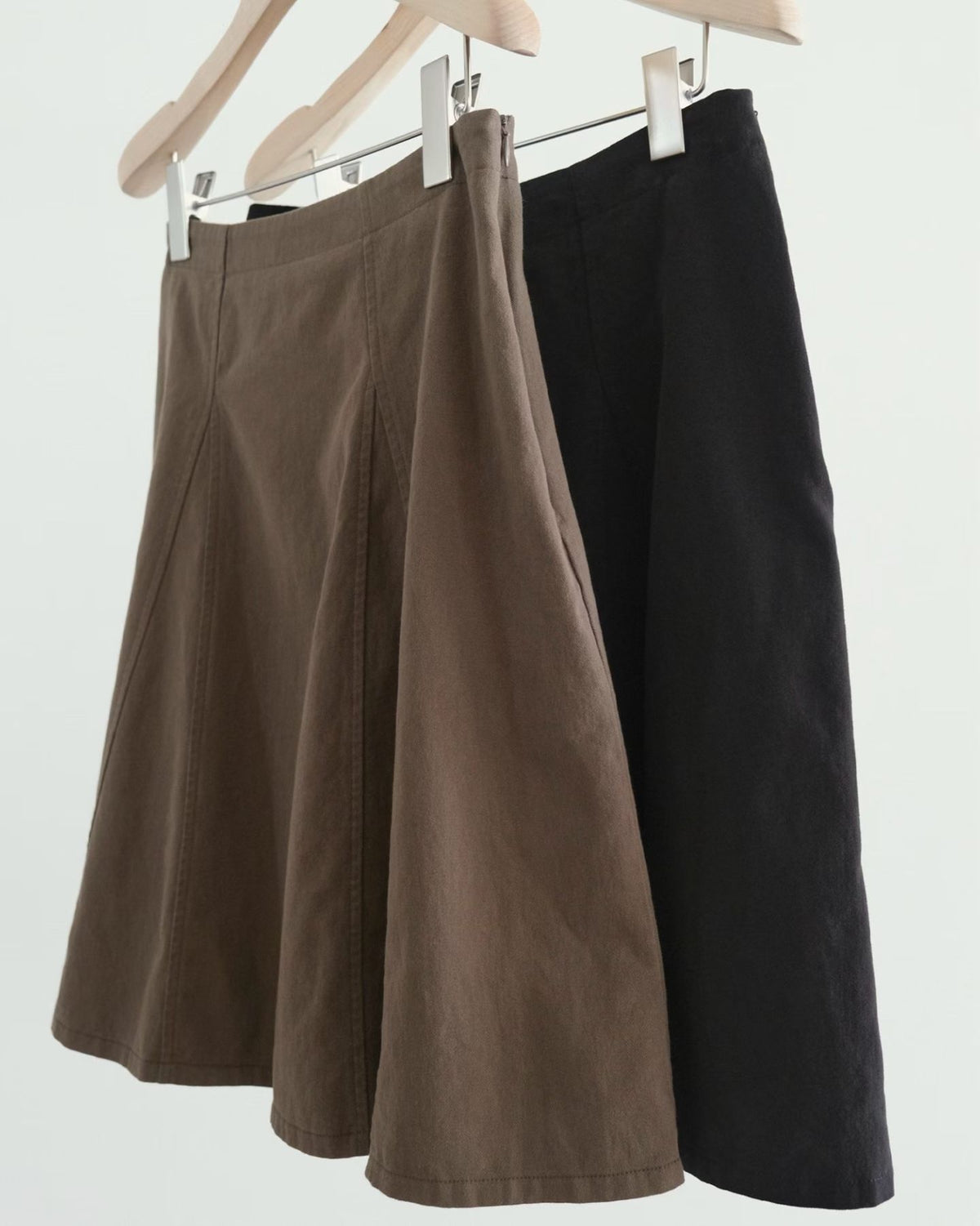 Peach washed midi skirt
