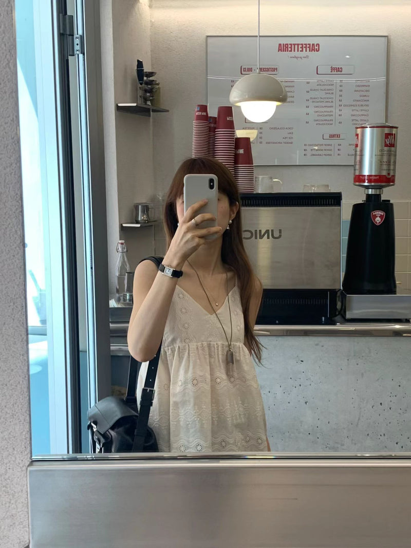 Cotton eyelet bustier