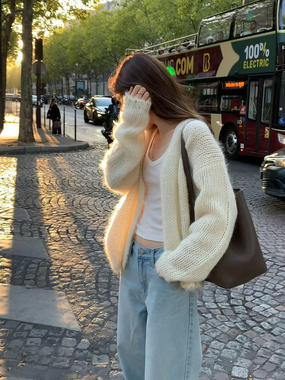 Grain mohair cardigan
