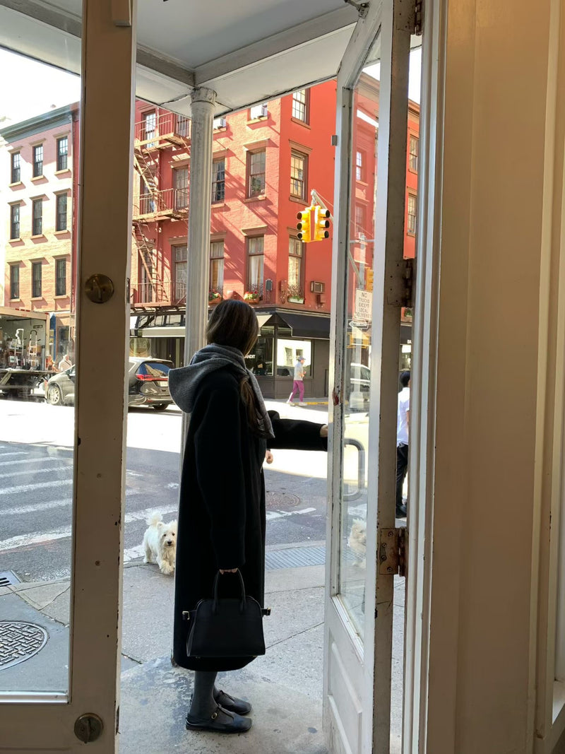 Handmade lene wool long coat
