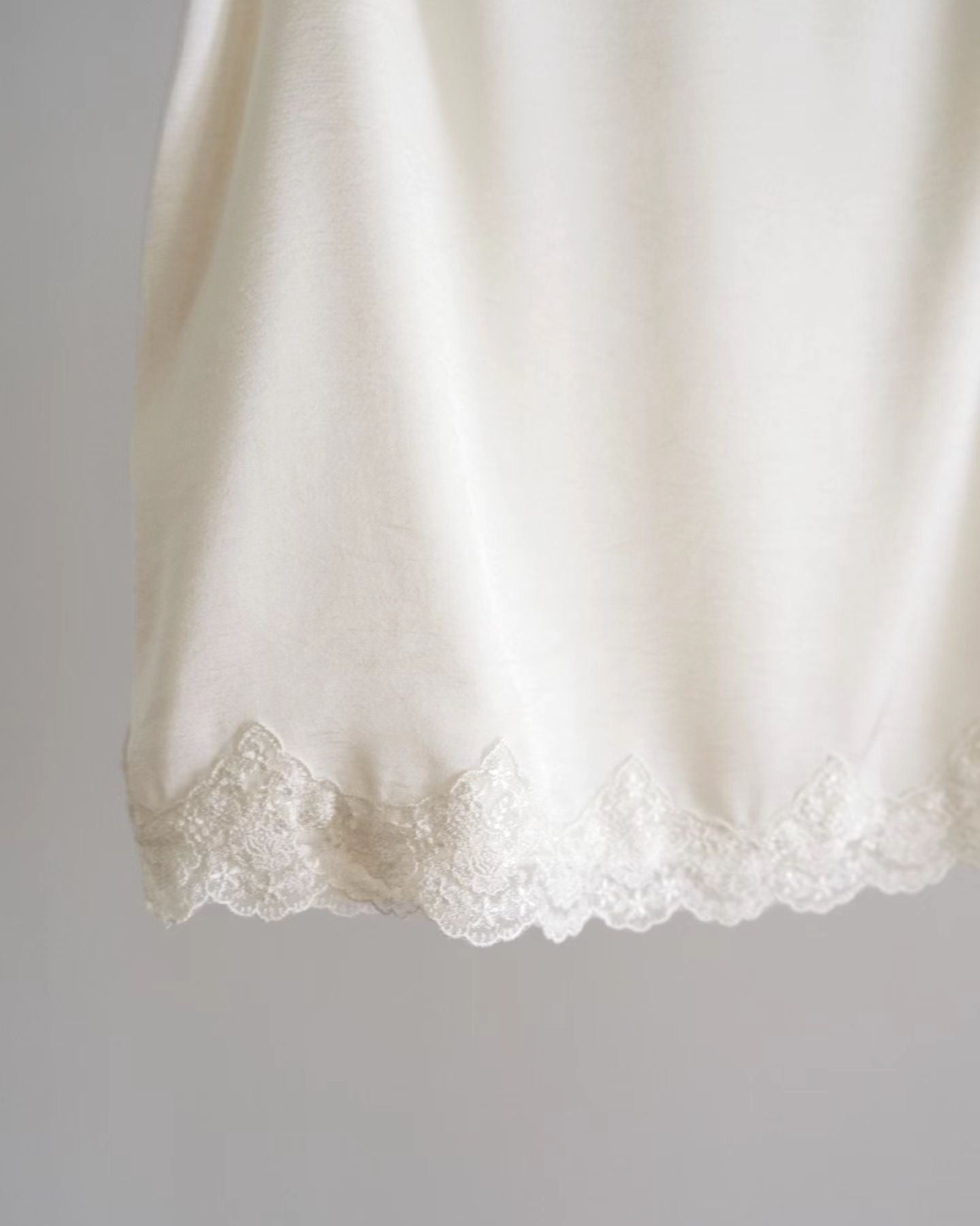 Satin mini lace skirt