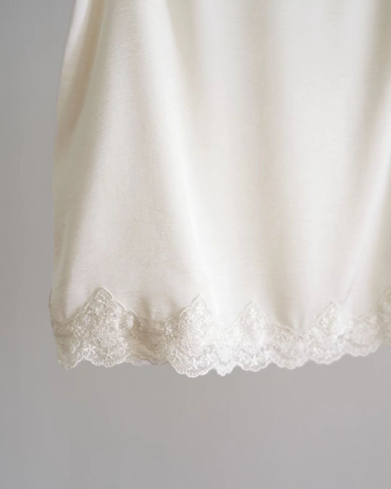 Satin mini lace skirt