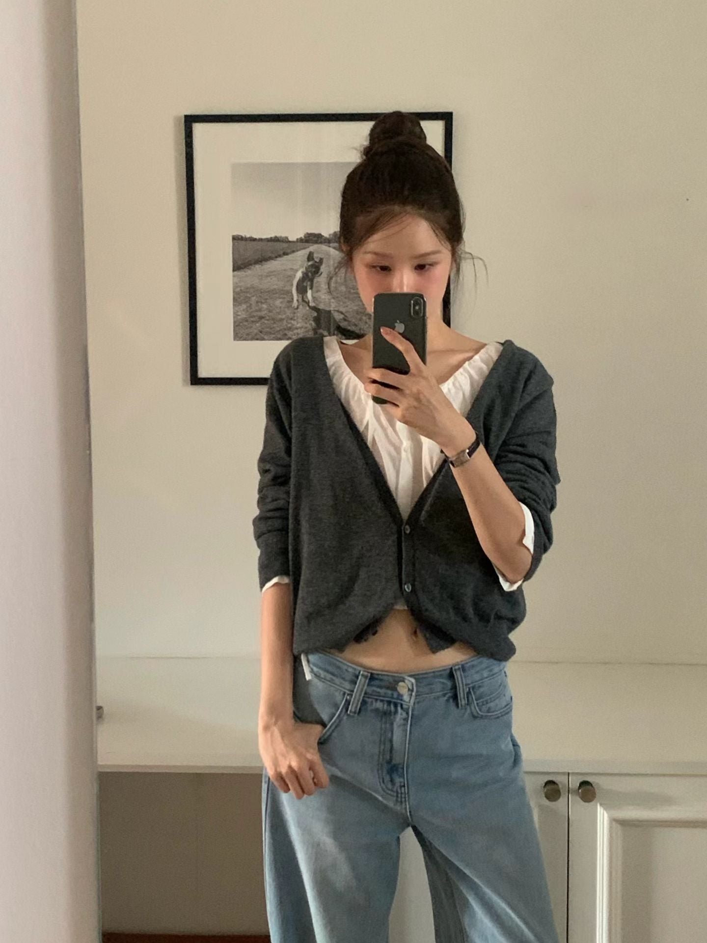 Mia deep v wholega cardigan