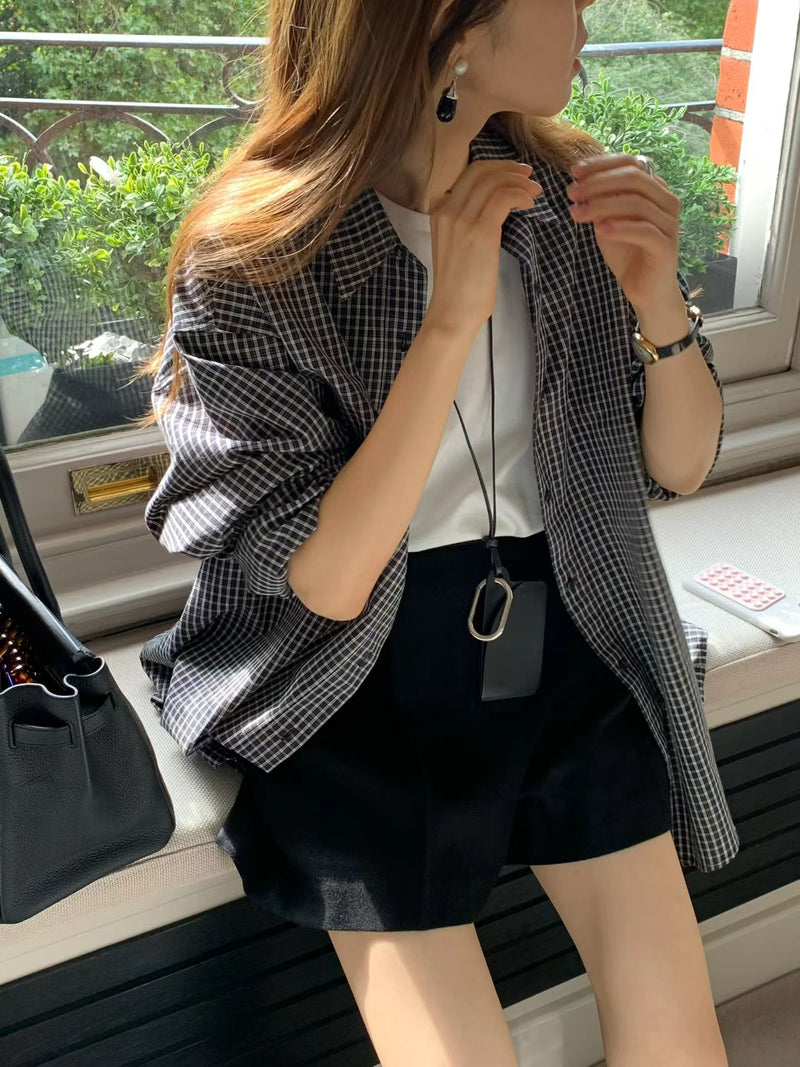 Marron check shirt