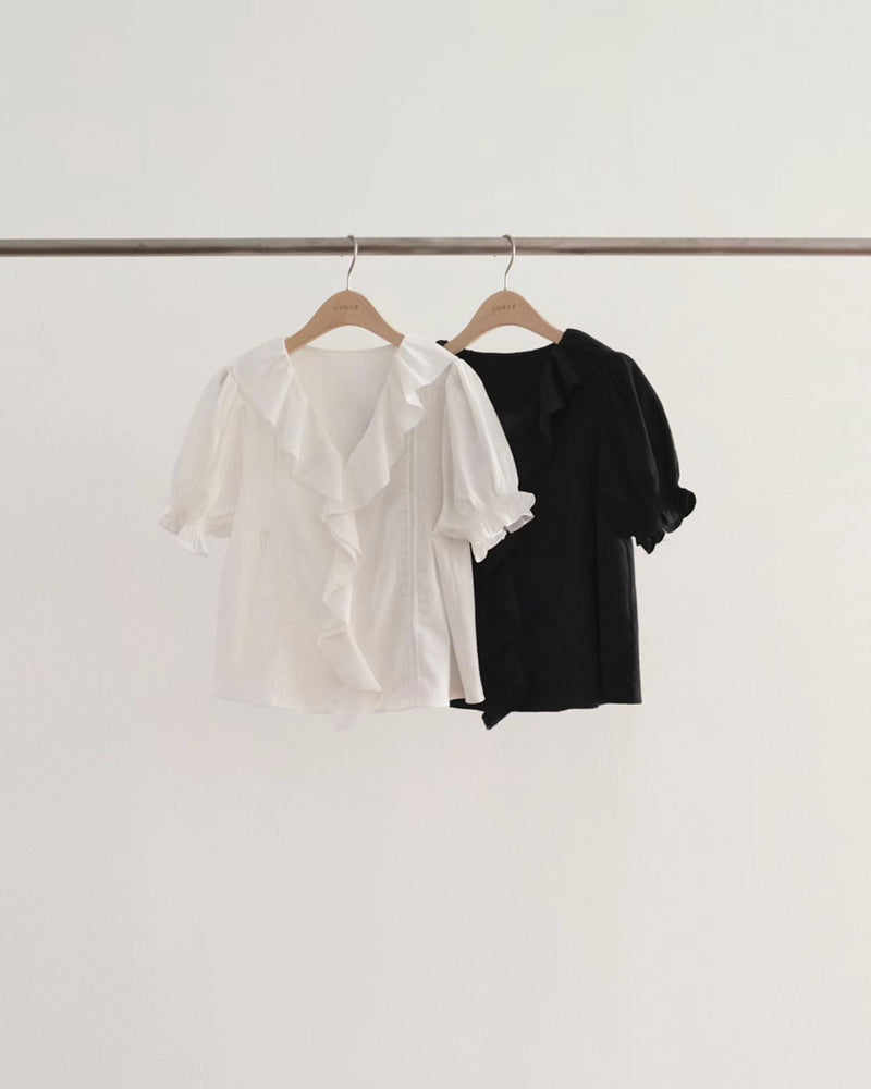 [Instock] Frill lace blouse (ivory)
