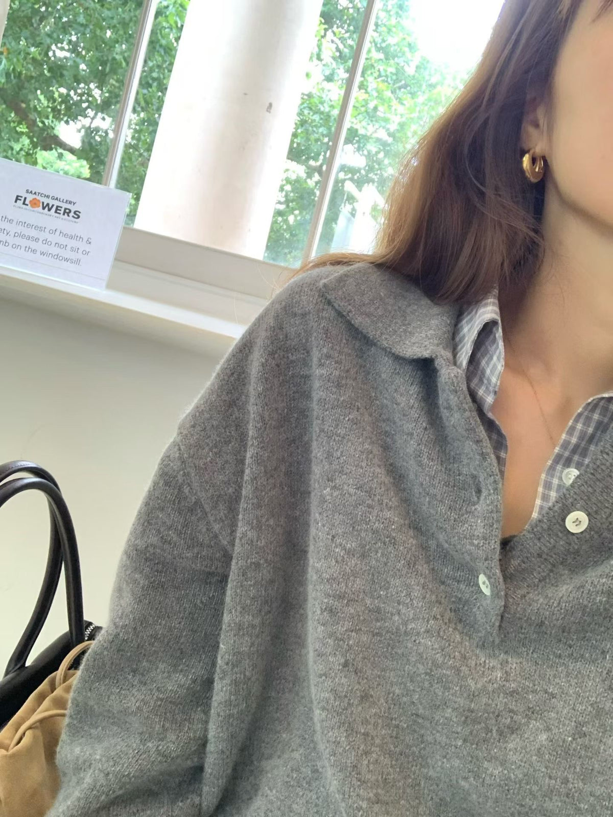 Cash collar knit