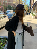 Handmade lene wool long coat