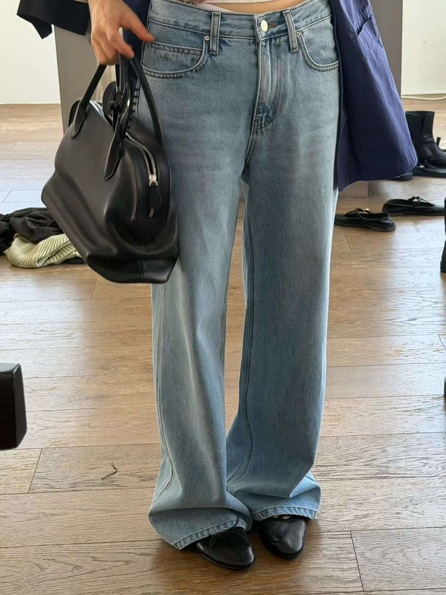Autumn light denim pants