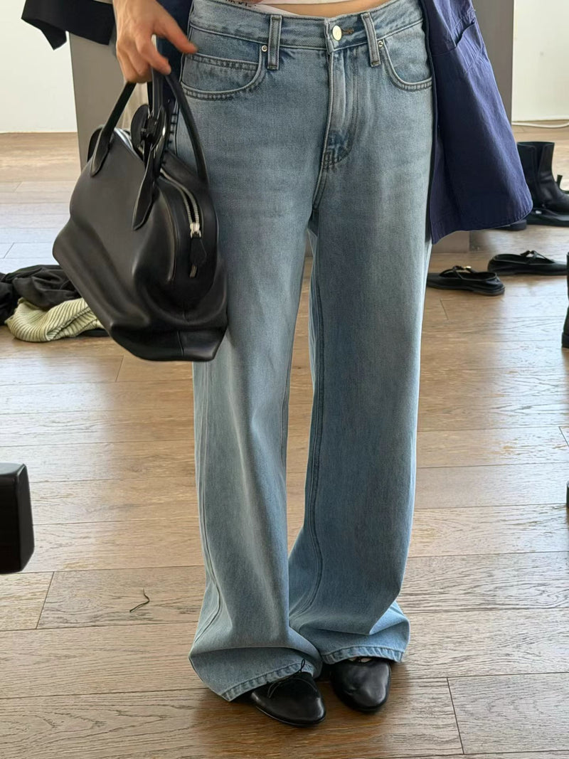Autumn light denim pants