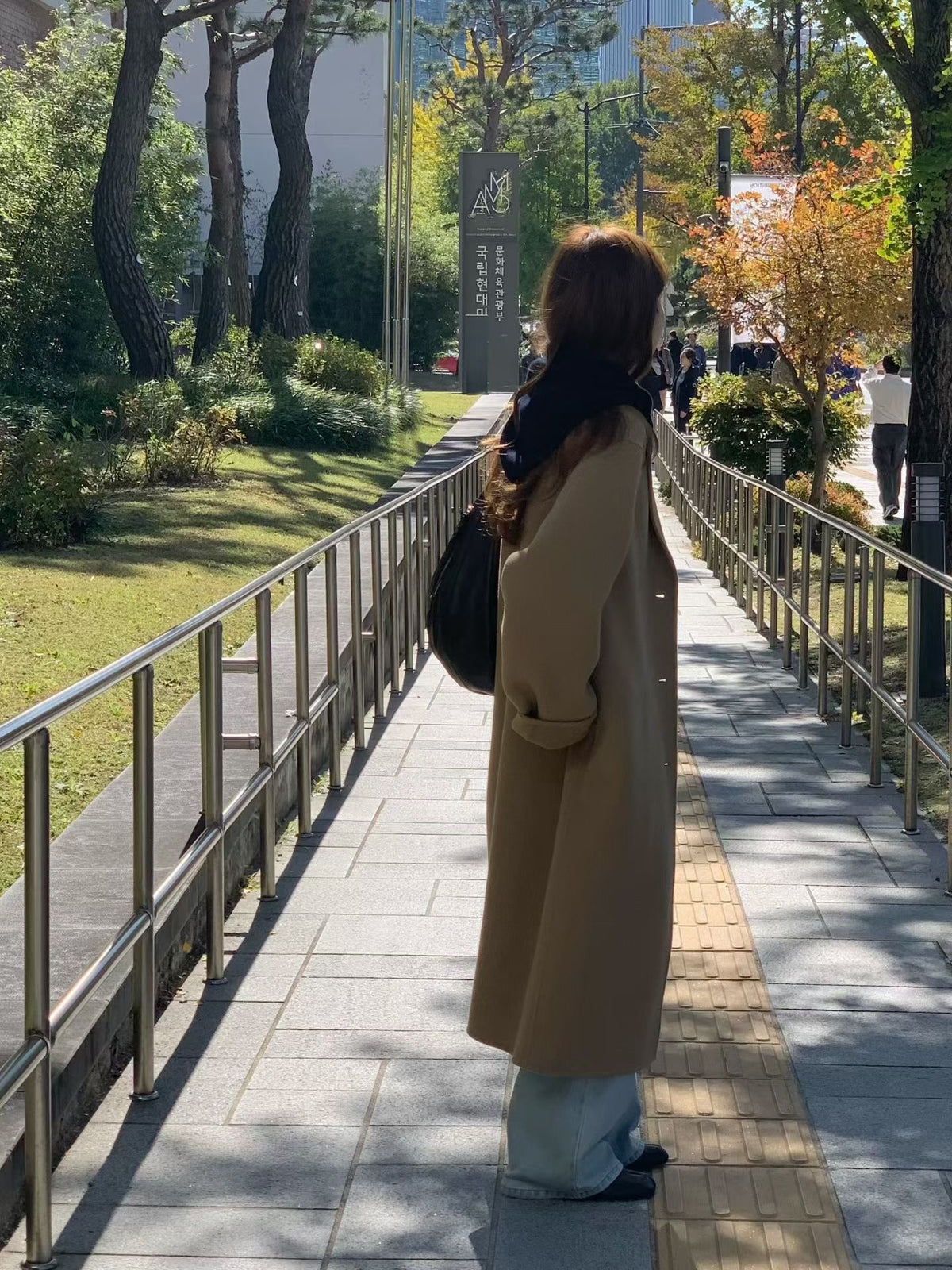 Handmade lene wool long coat
