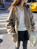 Handmade hoodie cashmere duffle coat